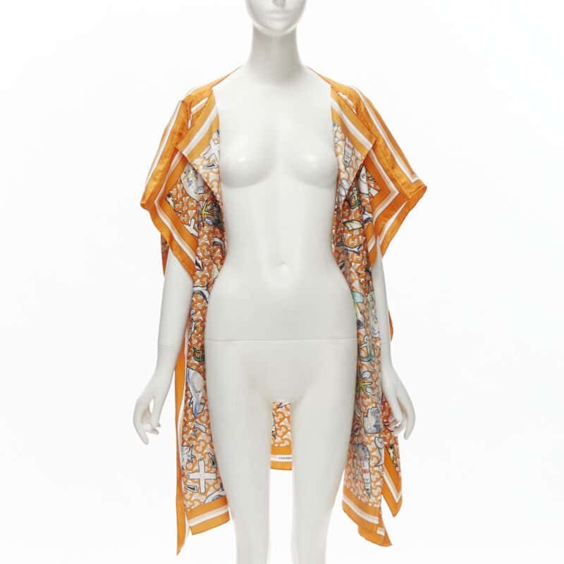 Burberry Orange Silk Scarf Jacket Orange Silk Never worn, with tag - Front View