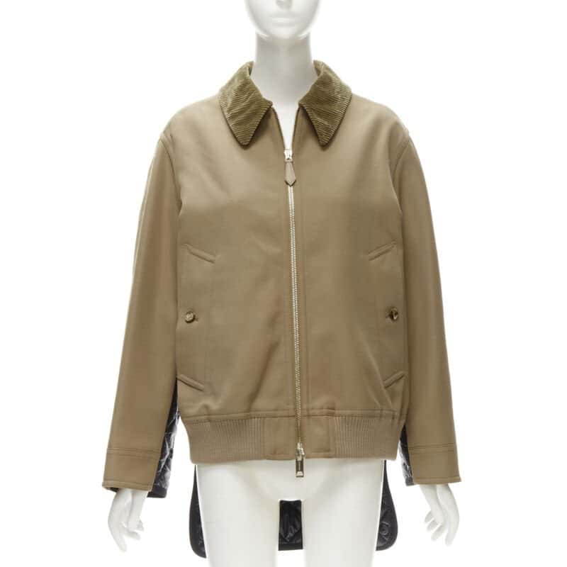 Burberry Biscuit Nylon Jacket Beige Cotton Never worn, with tag - Model View
