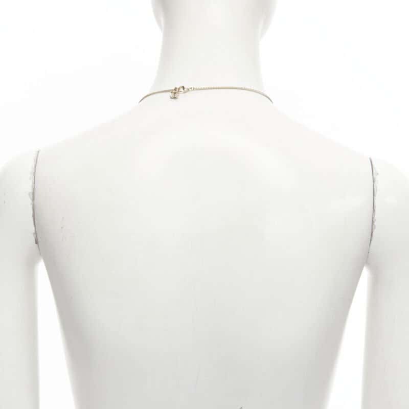 Chanel Heart Drop Necklace White Metal Never worn - Box View
