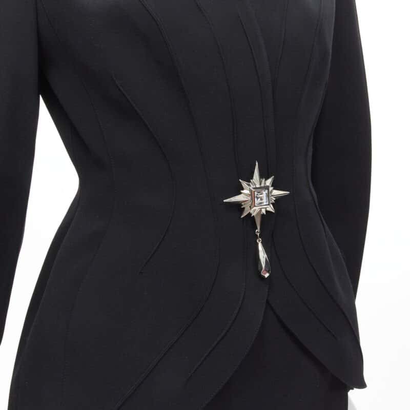 Thierry Mugler Star Button Blazer Black Wool Never worn - Back View