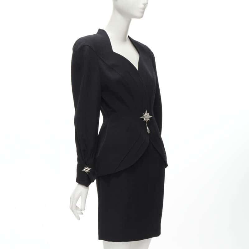 Thierry Mugler Star Button Blazer Black Wool Never worn - Inside View