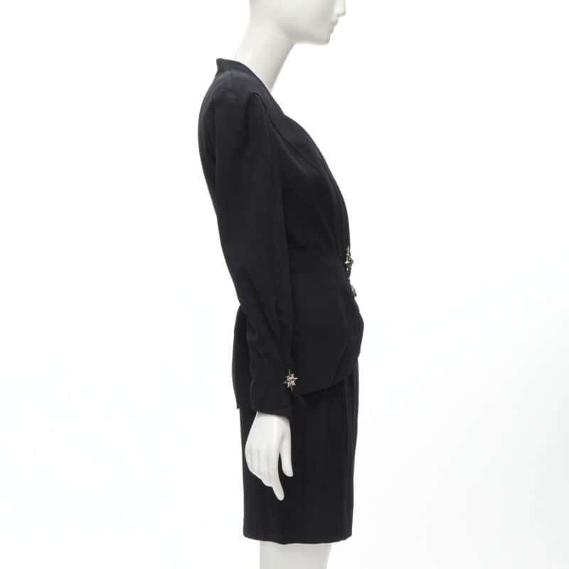 Thierry Mugler Star Button Blazer Black Wool Never worn - Model View