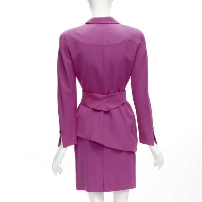 Thierry Mugler Pink Curved Blazer Pink Wool Very good condition - Box View