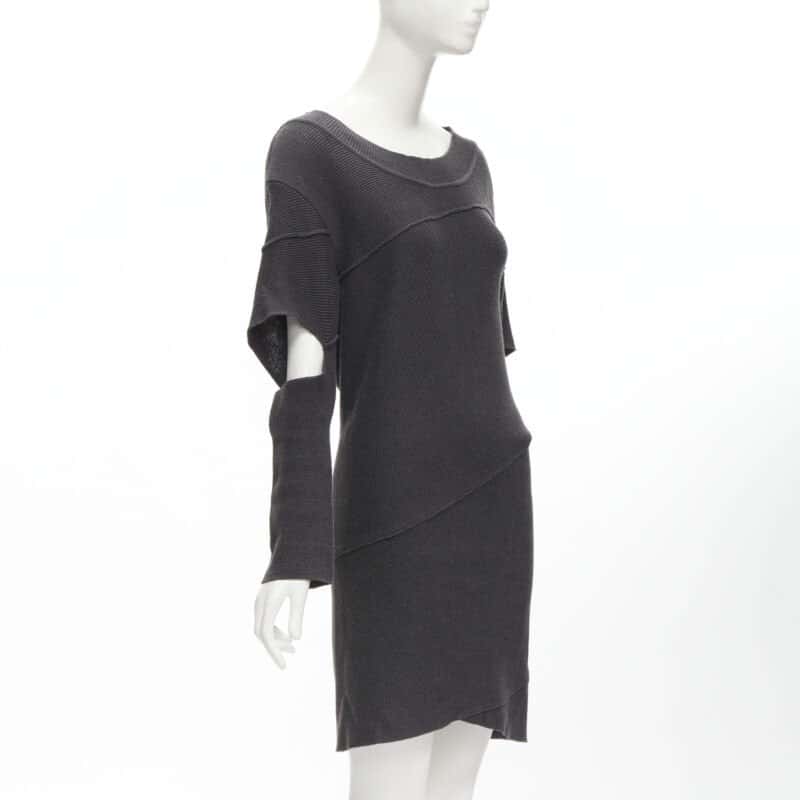 Issey Miyake Bias Cutout Dress Grey Cotton Good condition - Inside View