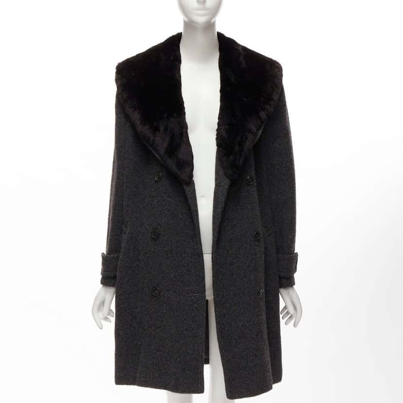 Gucci Grey Alpaca Coat Grey Very good condition - Inside View