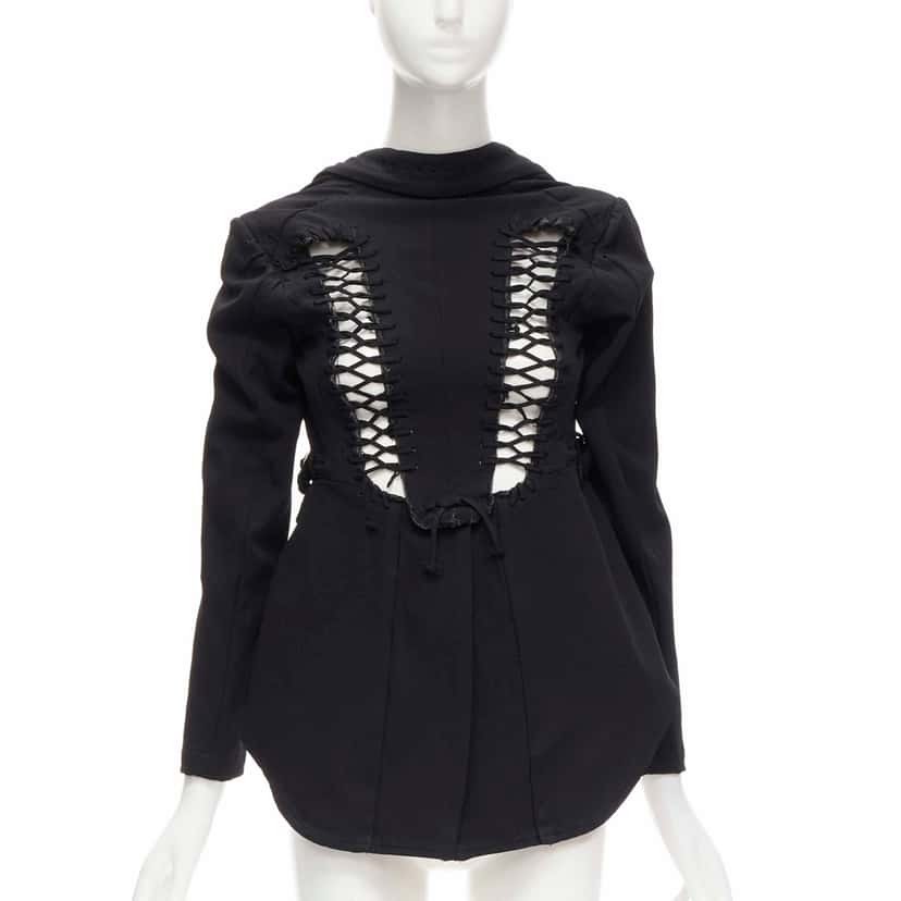 Comme Des Garcons Black Lace Jacket Black Polyester Very good condition - Front View