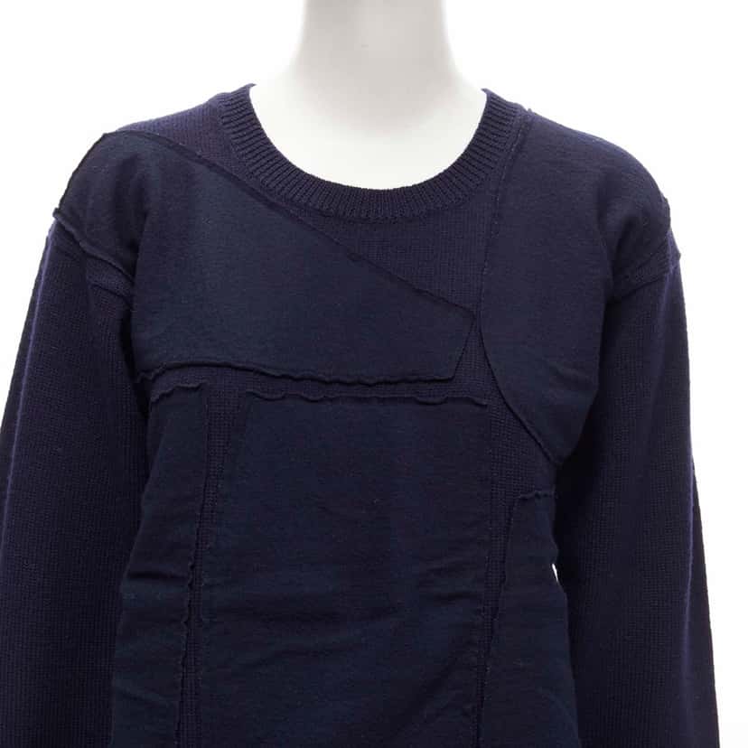 Comme Des Garcons Patchwork Wool Sweater Blue Wool Very good condition - Back View