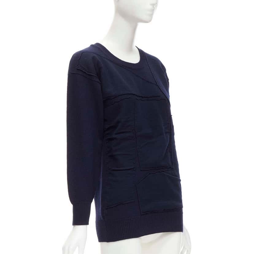 Comme Des Garcons Patchwork Wool Sweater Blue Wool Very good condition - Inside View
