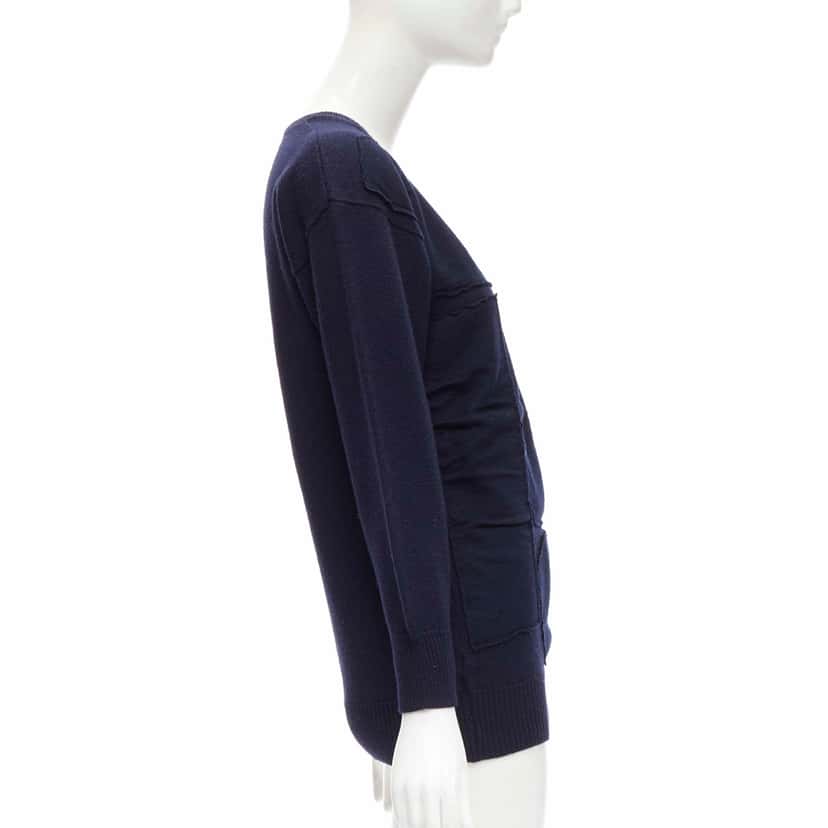 Comme Des Garcons Patchwork Wool Sweater Blue Wool Very good condition - Model View
