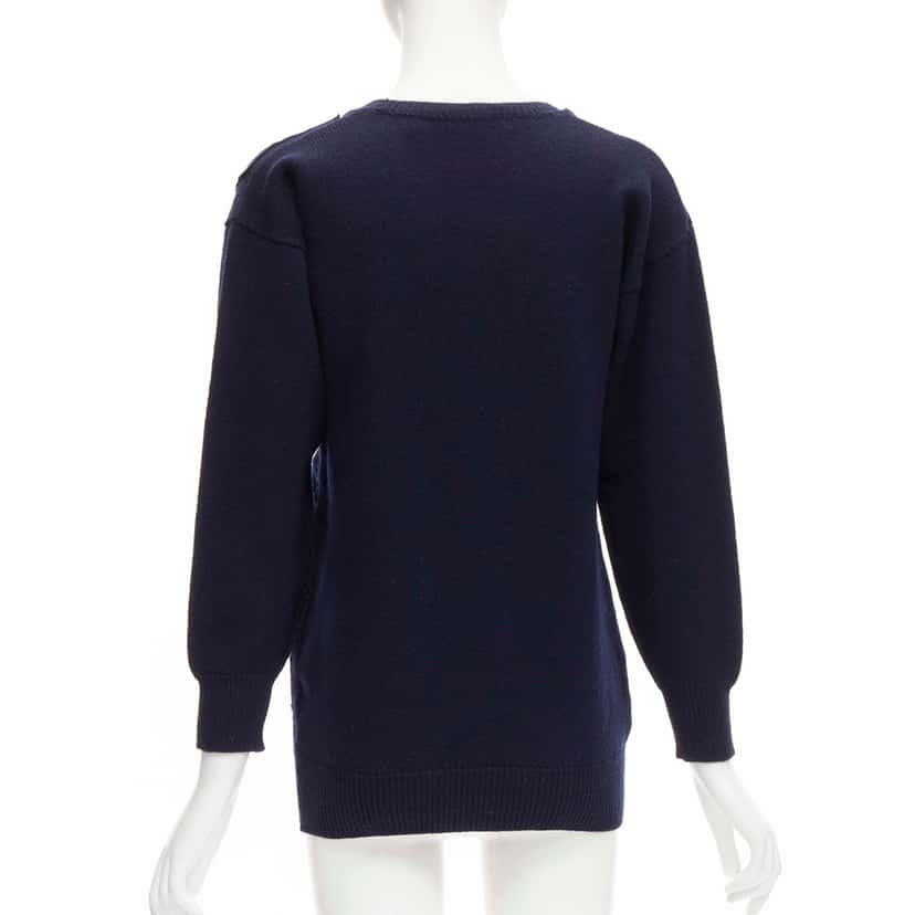 Comme Des Garcons Patchwork Wool Sweater Blue Wool Very good condition - Box View