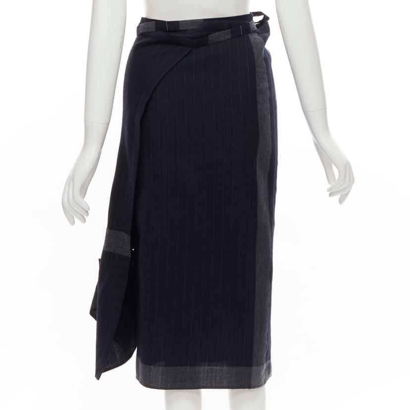 Comme Des Garcons Plaid Bow Kilt Skirt Black Wool Never worn - Box View