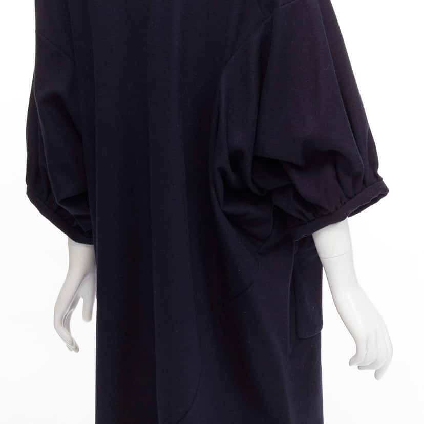Comme Des Garcons Peterpan Collar Dress Navy Wool Never worn - Back View