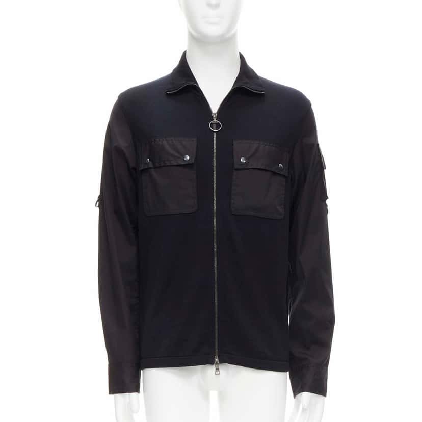 Prada Black Utility Jacket Black Cotton Very good condition - Front View