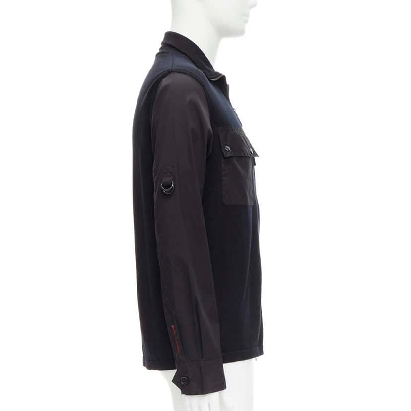 Prada Black Utility Jacket Black Cotton Very good condition - Model View