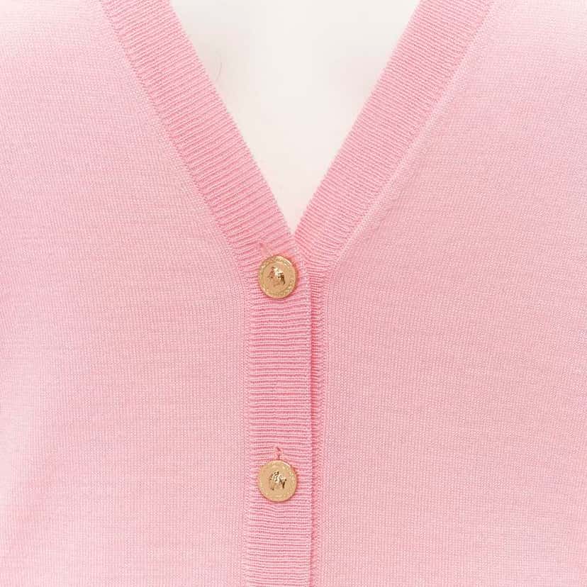 Versace Medusa Button Cardigan Pink Wool Never worn, with tag - Back View