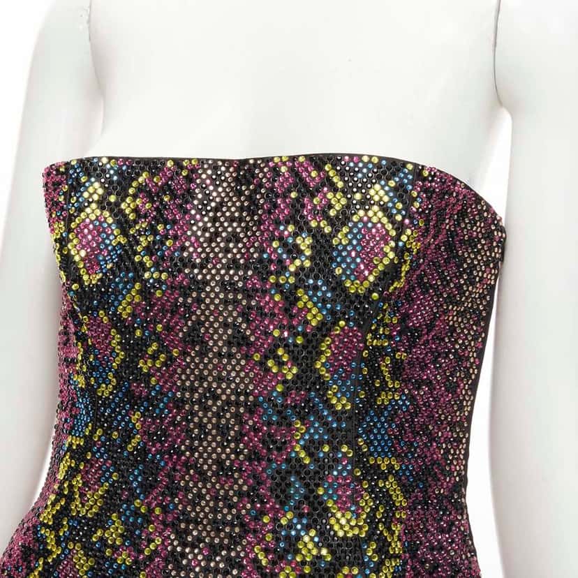 Versace Scaled Crystal Dress Pink Polyester Never worn, with tag - Back View