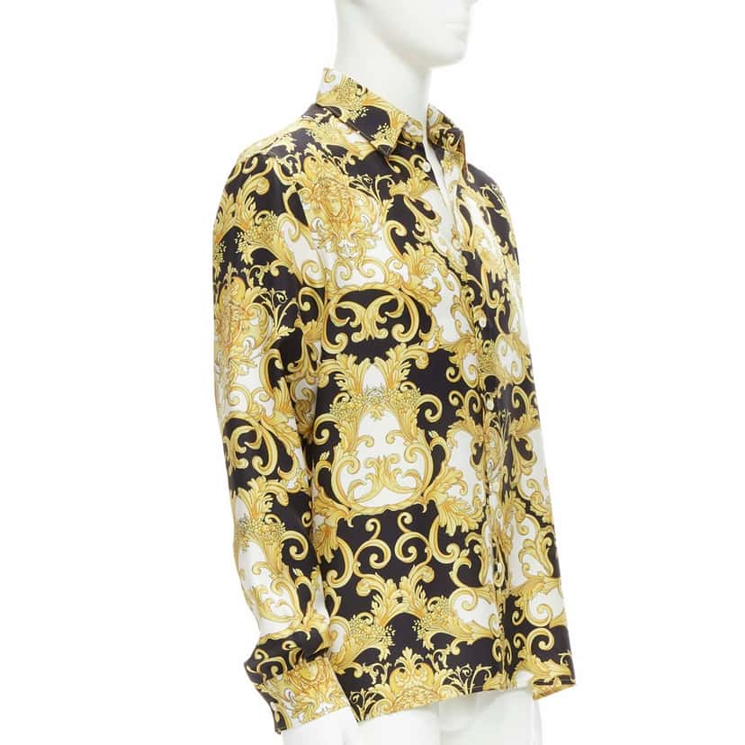 Versace Baroque Silk Shirt MultiColor Silk Never worn, with tag - Back View
