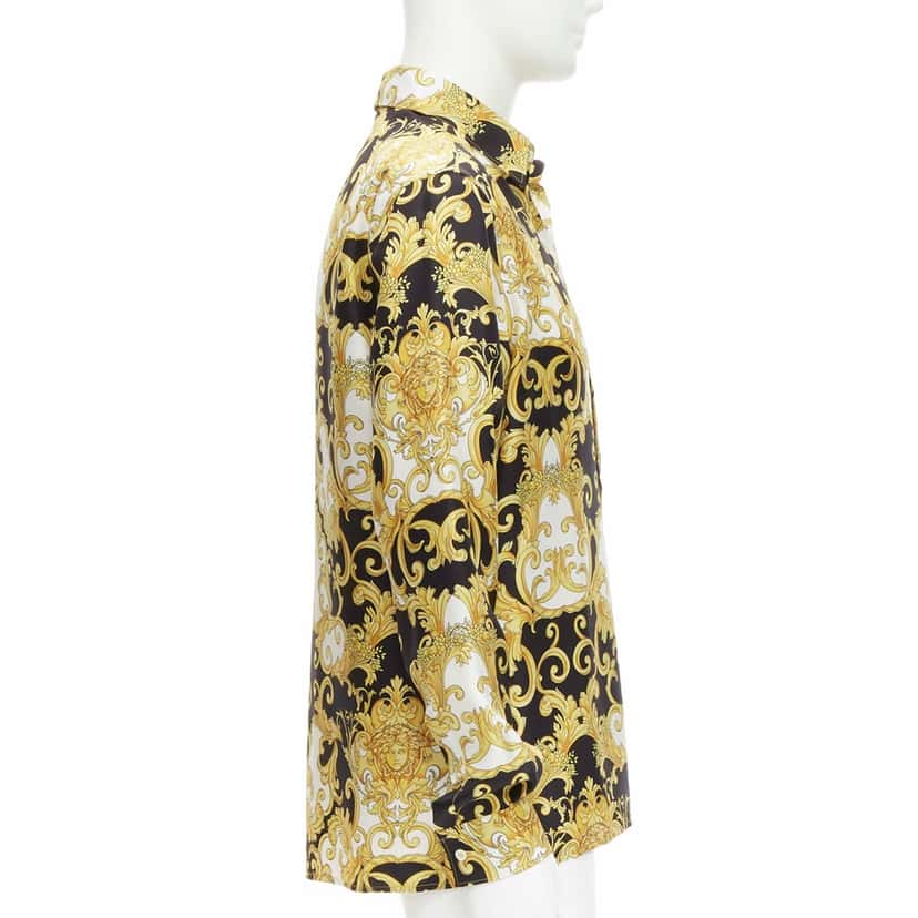 Versace Baroque Silk Shirt MultiColor Silk Never worn, with tag - Inside View