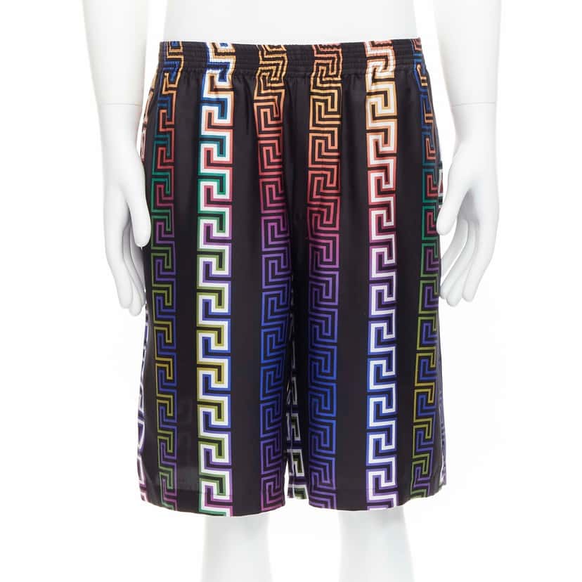 Versace Neon Greca Shorts MultiColor Polyester Never worn, with tag - Front View