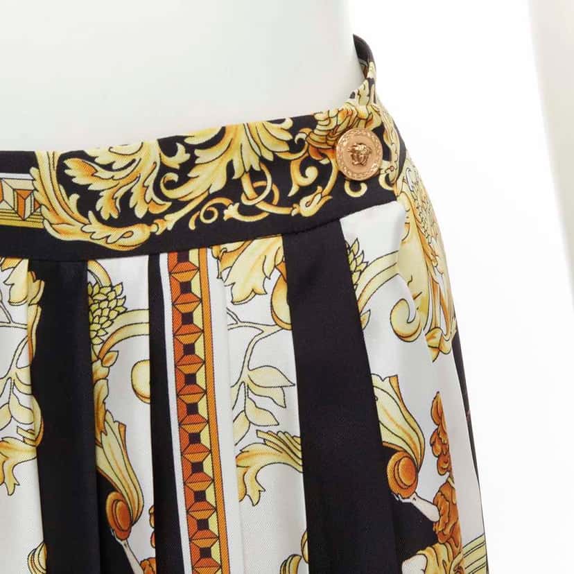 Versace Renaissance Silk Skirt Black Silk Never worn, with tag - Back View