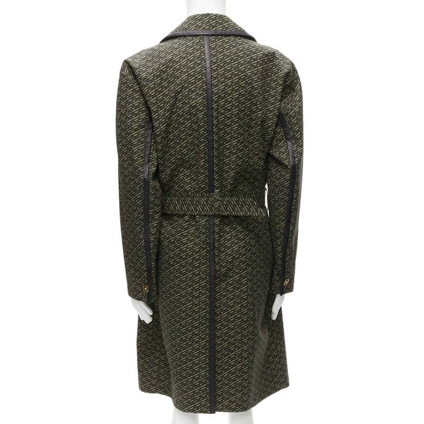 Versace Green Leather Trench Green Cotton Never worn, with tag - Box View