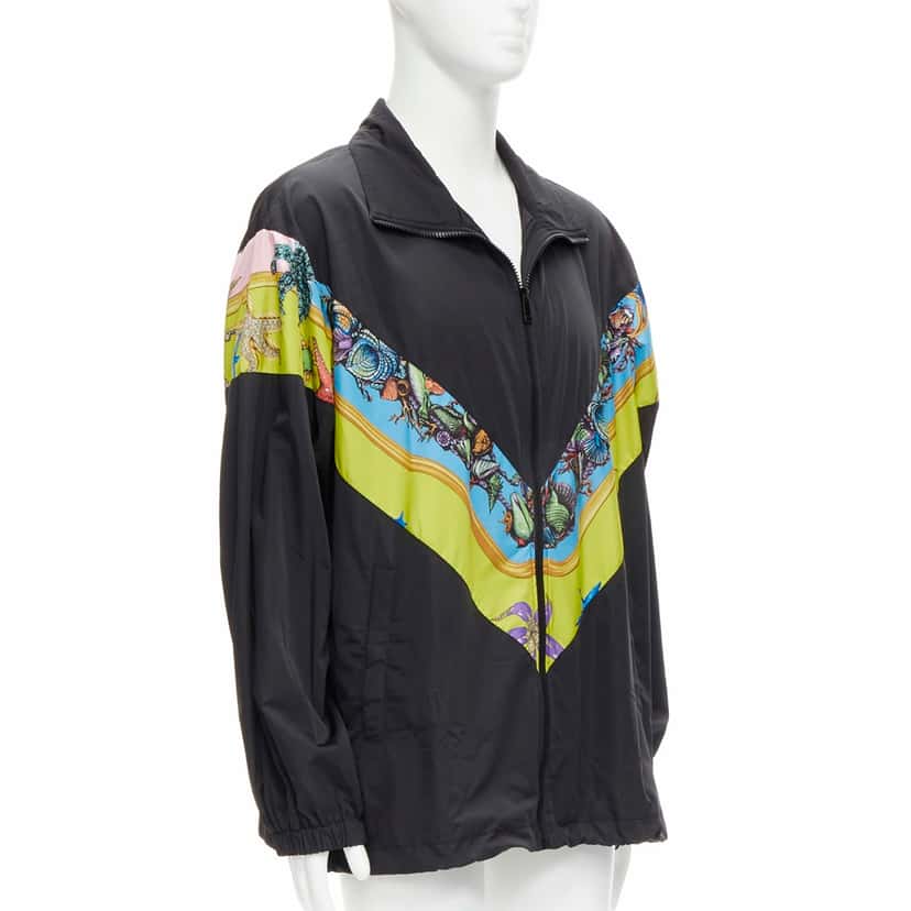 Versace Black Starfish Jacket Black Polyester Never worn, with tag - Inside View