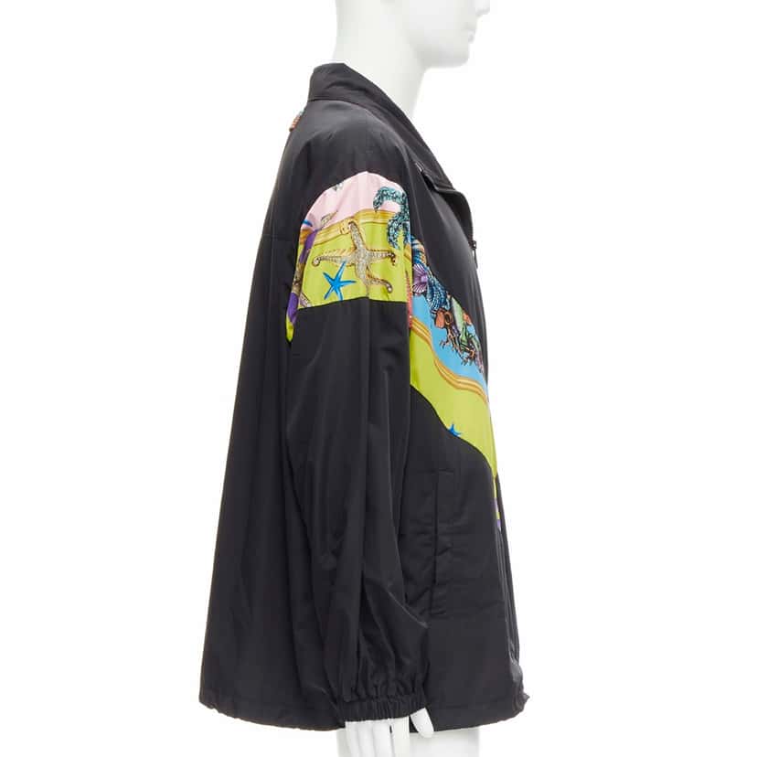 Versace Black Starfish Jacket Black Polyester Never worn, with tag - Model View