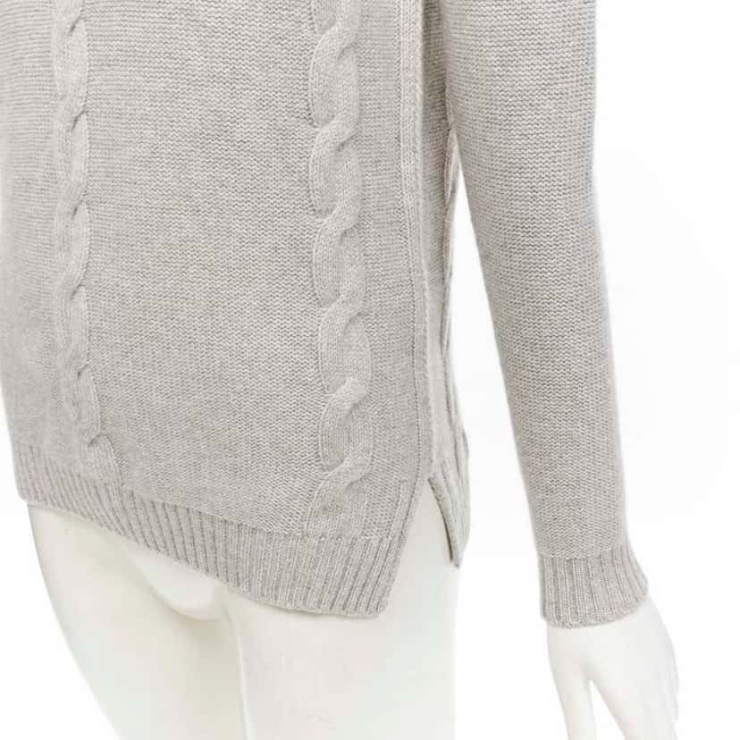 Loro Piana Braid Knit Sweater Grey Cashmere Never worn - Back View