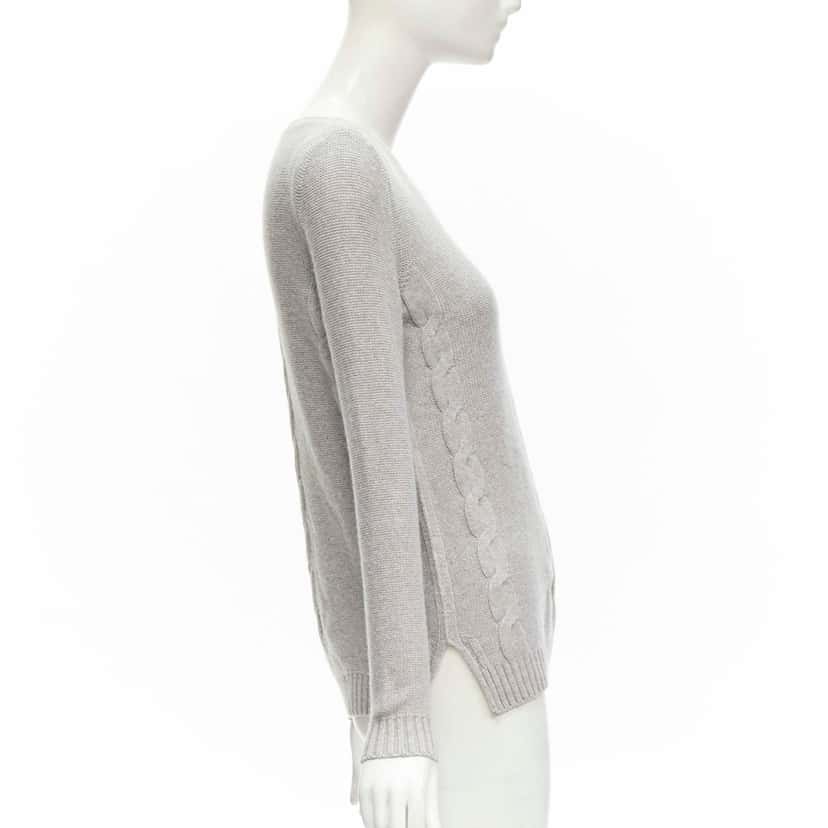 Loro Piana Braid Knit Sweater Grey Cashmere Never worn - Model View