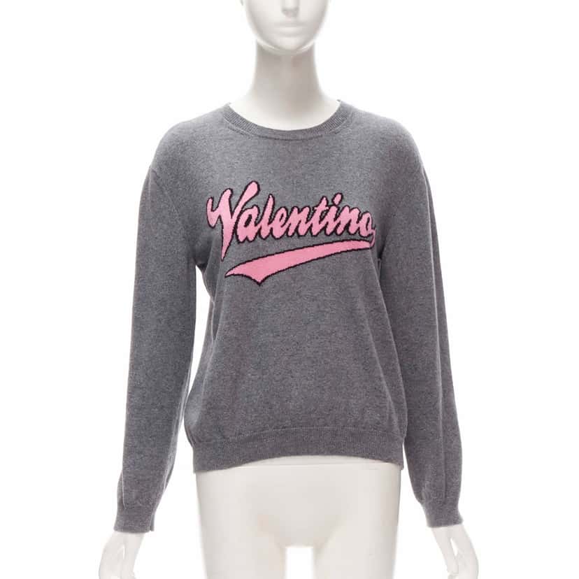 Valentino Garavani Graphic Wool Sweater Pink Wool Never worn - Front View