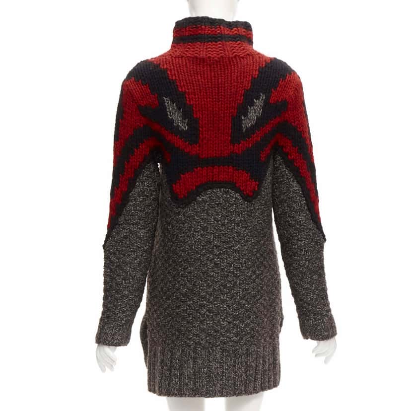Celine Abstract Knit Dress Red Wool Never worn - Box View