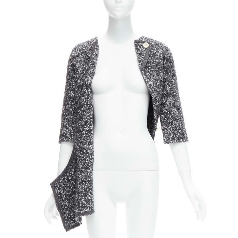 Celine Boucle Bias Sweater Grey Wool Never worn, with tag - Inside View