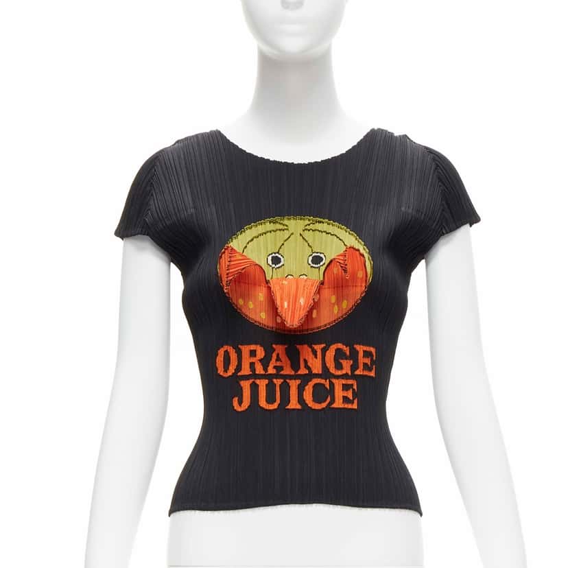 Issey Miyake Juice Peelable Top Black Polyester Very good condition - Front View