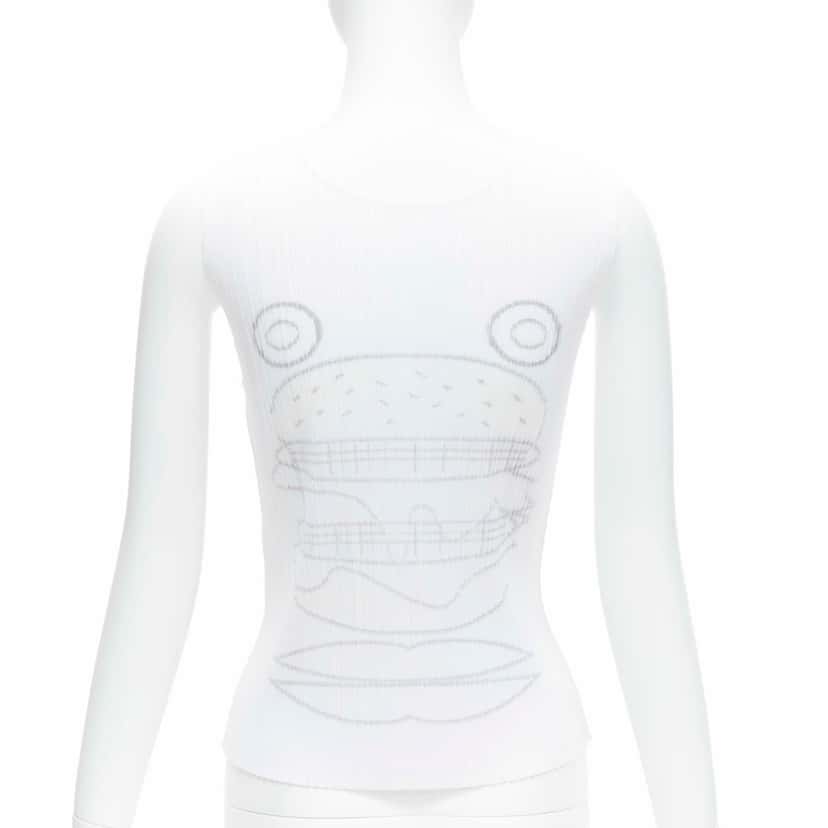 Issey Miyake Hamburger Plisse Tank White Polyester Never worn - Box View