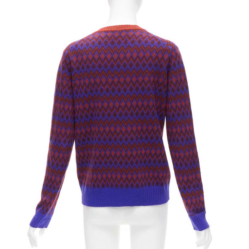 Prada Racing Logo Cardigan Red Wool Very good condition - Box View