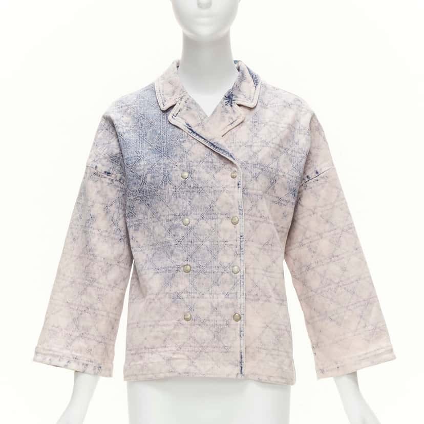Christian Dior Blue Cannage Jacket Blue Cotton Never worn - Front View