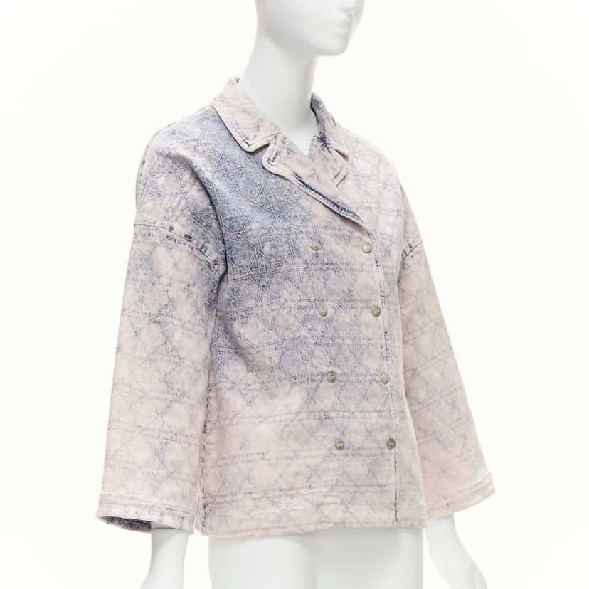 Christian Dior Blue Cannage Jacket Blue Cotton Never worn - Model View