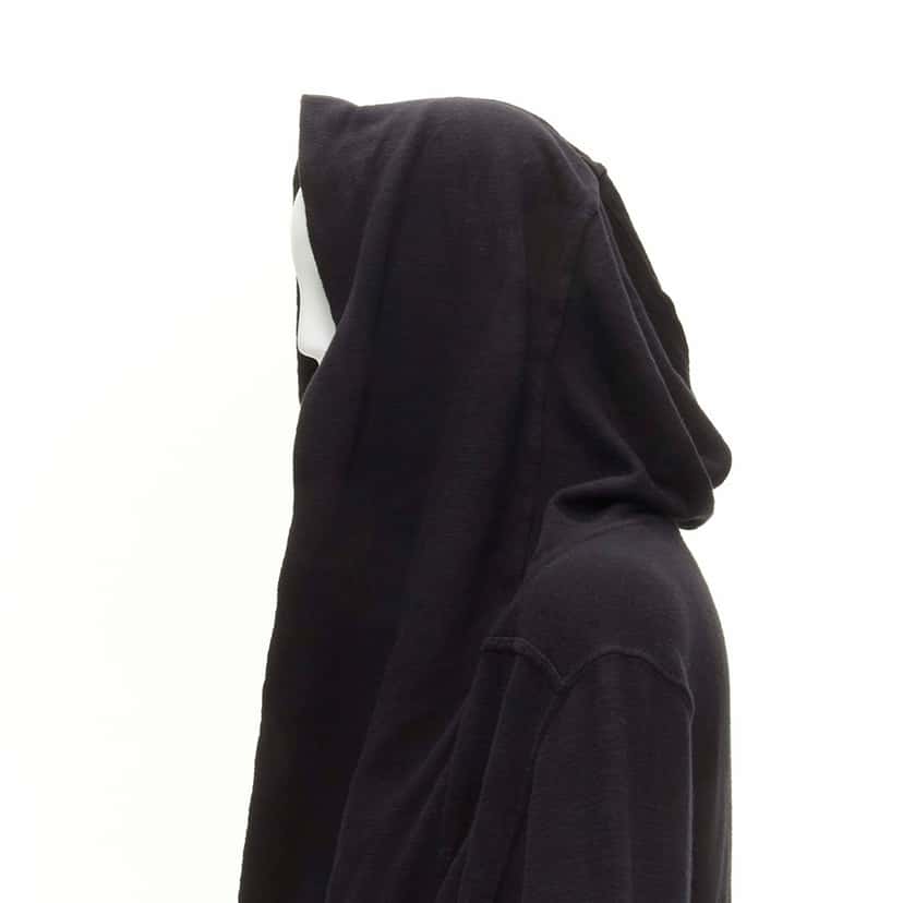 Rick Owens Black Hooded Robe Black Cotton Very good condition - Back View