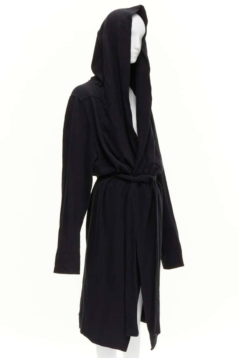 Rick Owens Black Hooded Robe Black Cotton Very good condition - Inside View