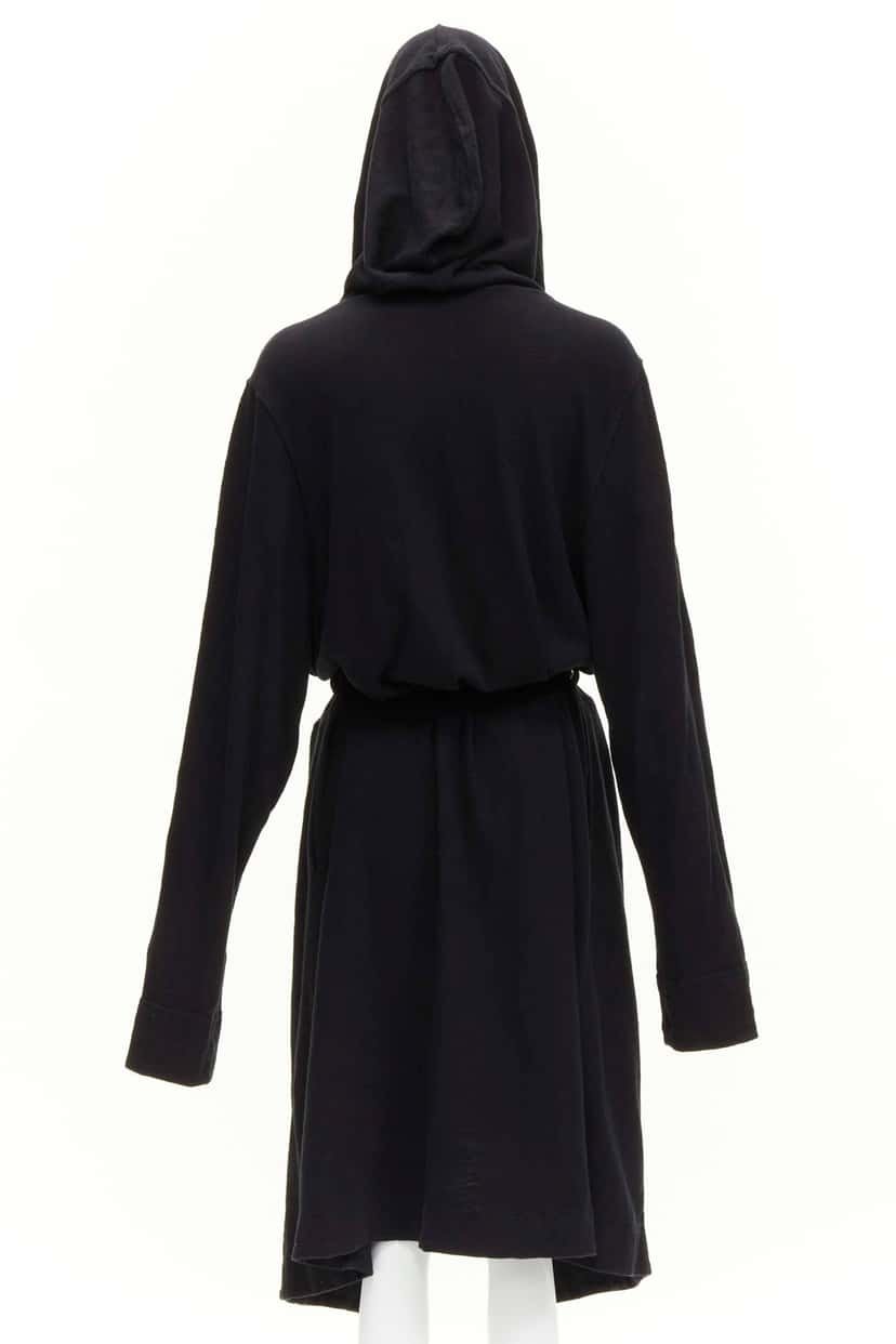 Rick Owens Black Hooded Robe Black Cotton Very good condition - Box View