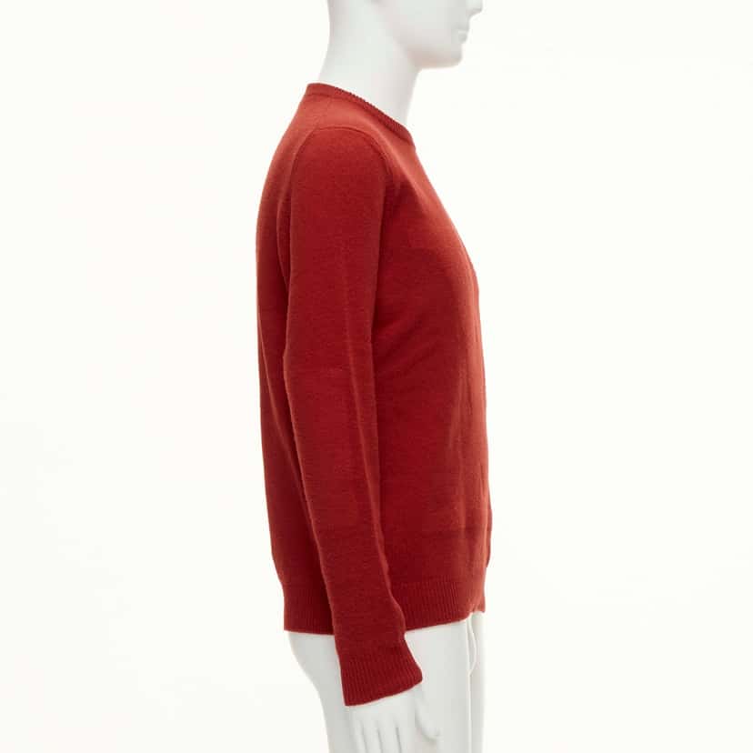 Louis Vuitton Logo Crew Sweater Red Wool Very good condition - Model View