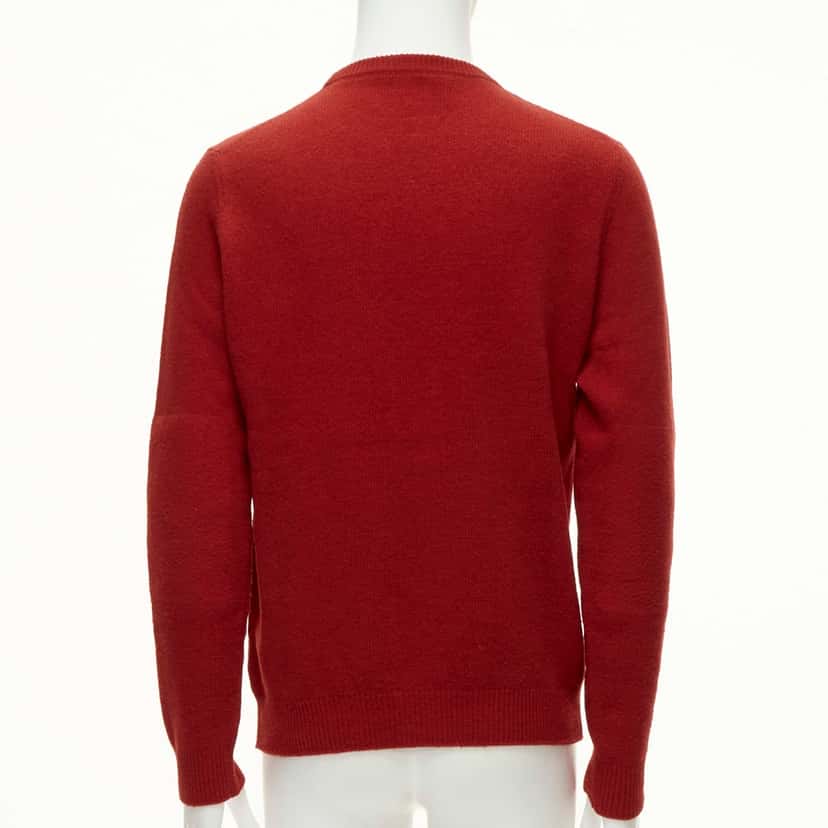 Louis Vuitton Logo Crew Sweater Red Wool Very good condition - Box View