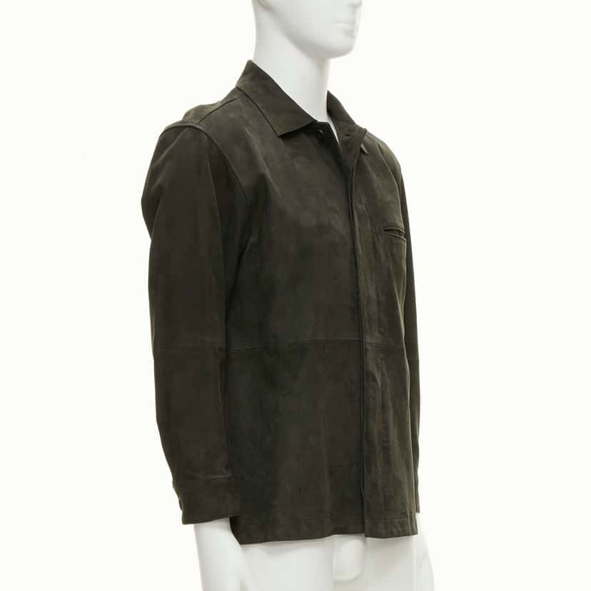Issey Miyake Grey Suede Overshirt Grey Suede Fair condition - Model View