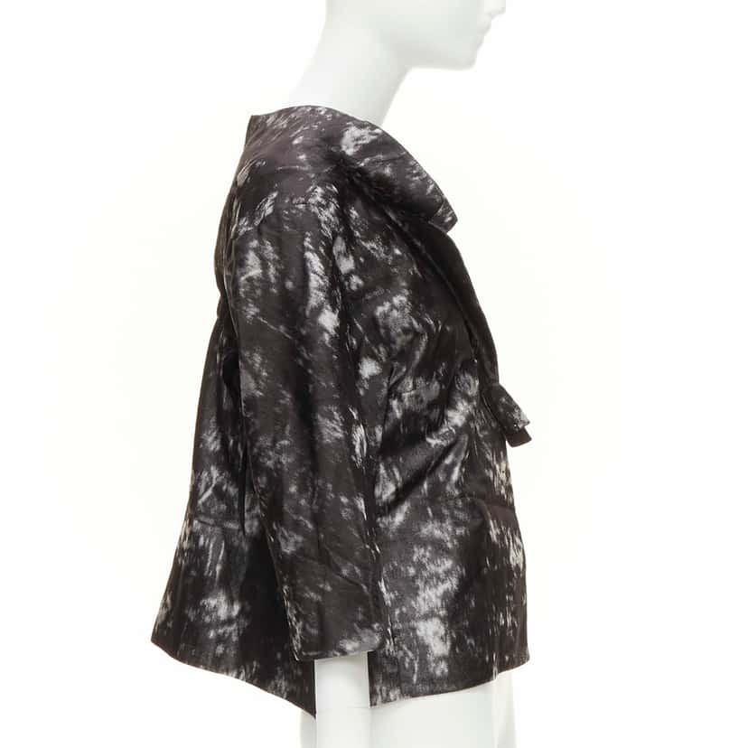 Shiatzy Chen Grey Cocoon Jacket Black Silk Never worn - Box View