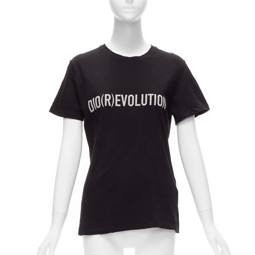 Christian Dior Logo Print Tee Black Cotton Very good condition - Front View