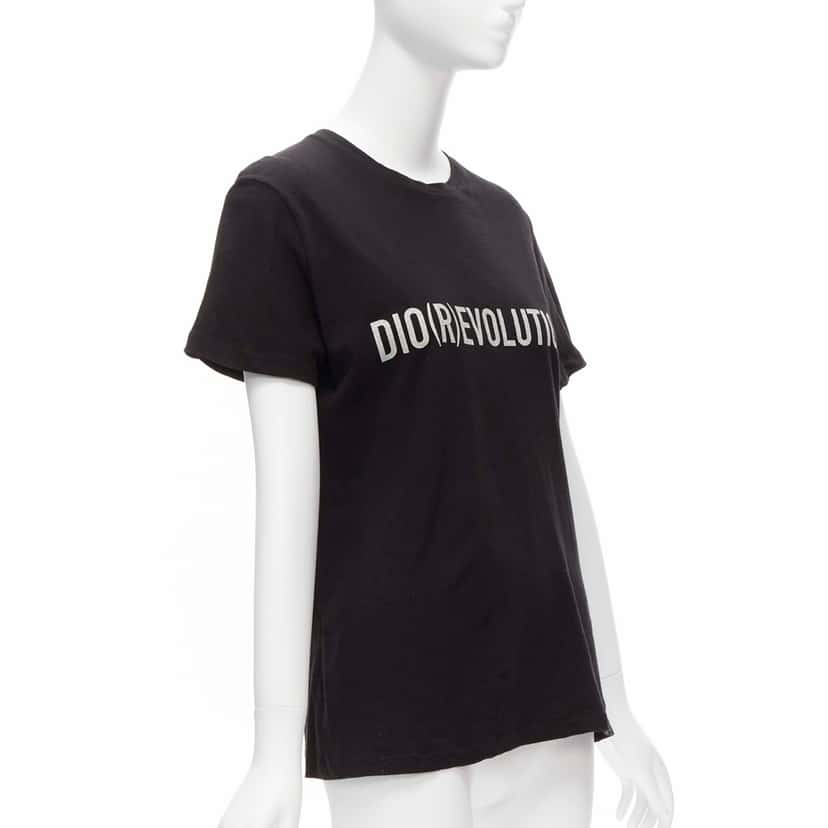 Christian Dior Logo Print Tee Black Cotton Very good condition - Inside View