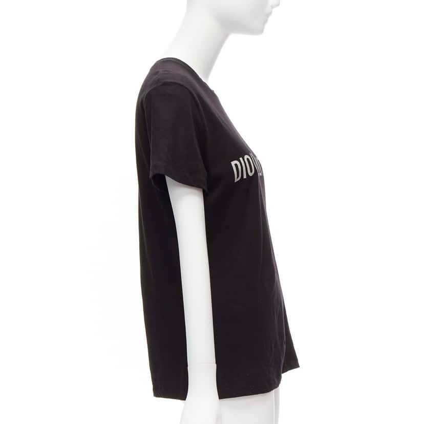 Christian Dior Logo Print Tee Black Cotton Very good condition - Model View