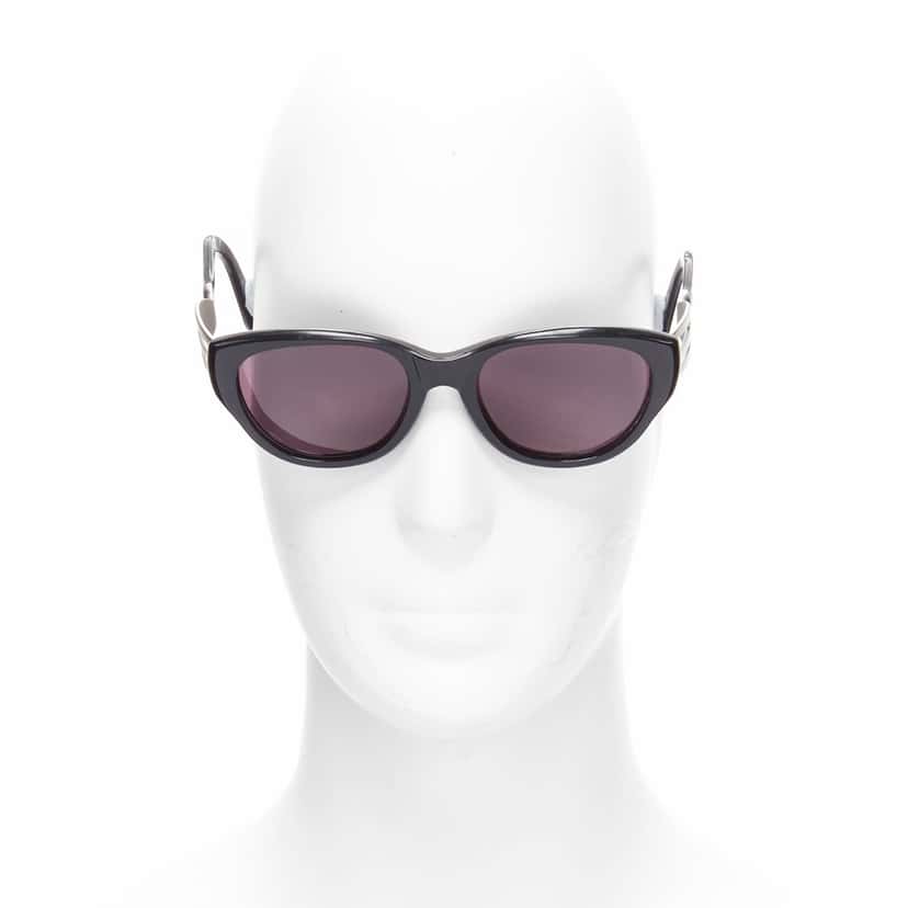 Jean Paul Gaultier Fork Temple Glasses Black Metal Fair condition - Back View