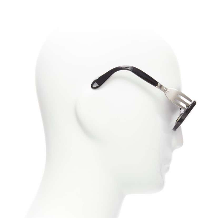 Jean Paul Gaultier Fork Temple Glasses Black Metal Fair condition - Inside View