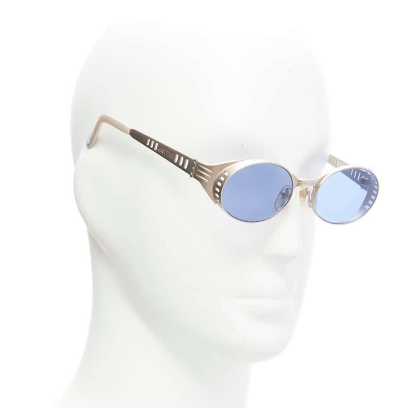 Jean Paul Gaultier Steampunk Sunglasses Blue Metal Fair condition - Front View